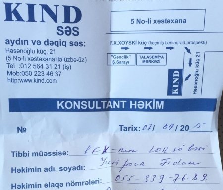 "KİND SƏS" eşitmə mərkəzində fırıldaq "KİND SƏS" eşitmə mərkəzində fırıldaq