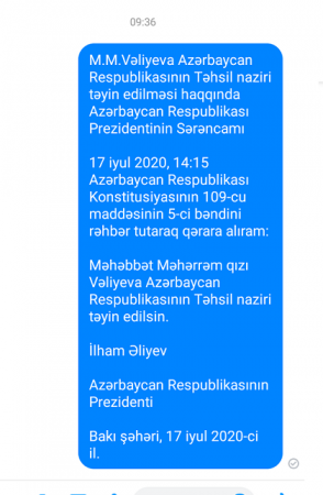 Saxta sərəncamlı “Təhsil naziri” Məhəbbət Vəliyeva... Saxta sərəncamlı “Təhsil naziri” Məhəbbət Vəliyeva...
