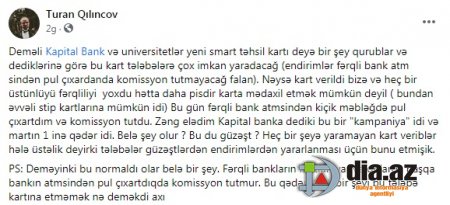 "Kapital Bank" tələbələrin başına necə oyun açır... "Kapital Bank" tələbələrin başına necə oyun açır...