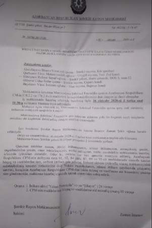 Samux Məhkəməsində Xəqani Cəbrayılov "kabusu" Samux Məhkəməsində Xəqani Cəbrayılov "kabusu"