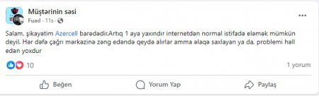 `Azercell`dən narazılıqlar artır... `Azercell`dən narazılıqlar artır...