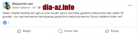 `Kapital Bank` ƏDV-ləri qaytarmaqdan imtina edir? `Kapital Bank` ƏDV-ləri qaytarmaqdan imtina edir?