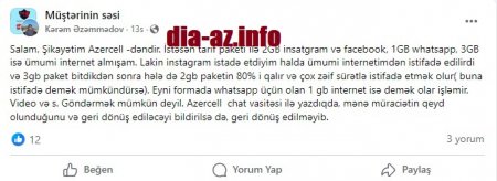 Yenə də `Azercell`... yenə də giley... Yenə də `Azercell`... yenə də giley...