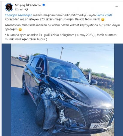 “Changan Azerbaijan” özünü biabır edib “Changan Azerbaijan” özünü biabır edib