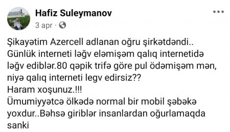Yaxşı ki “Azercell”in ÜMİDİNƏ QALMAMIŞIQ... Yaxşı ki “Azercell”in ÜMİDİNƏ QALMAMIŞIQ...