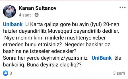 "Nə vaxta qədər bu banklar özbaşına qərarlar verəcək?" "Nə vaxta qədər bu banklar özbaşına qərarlar verəcək?"