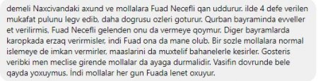 Din tayfası da Nəcəflidən GİLEY EDİR